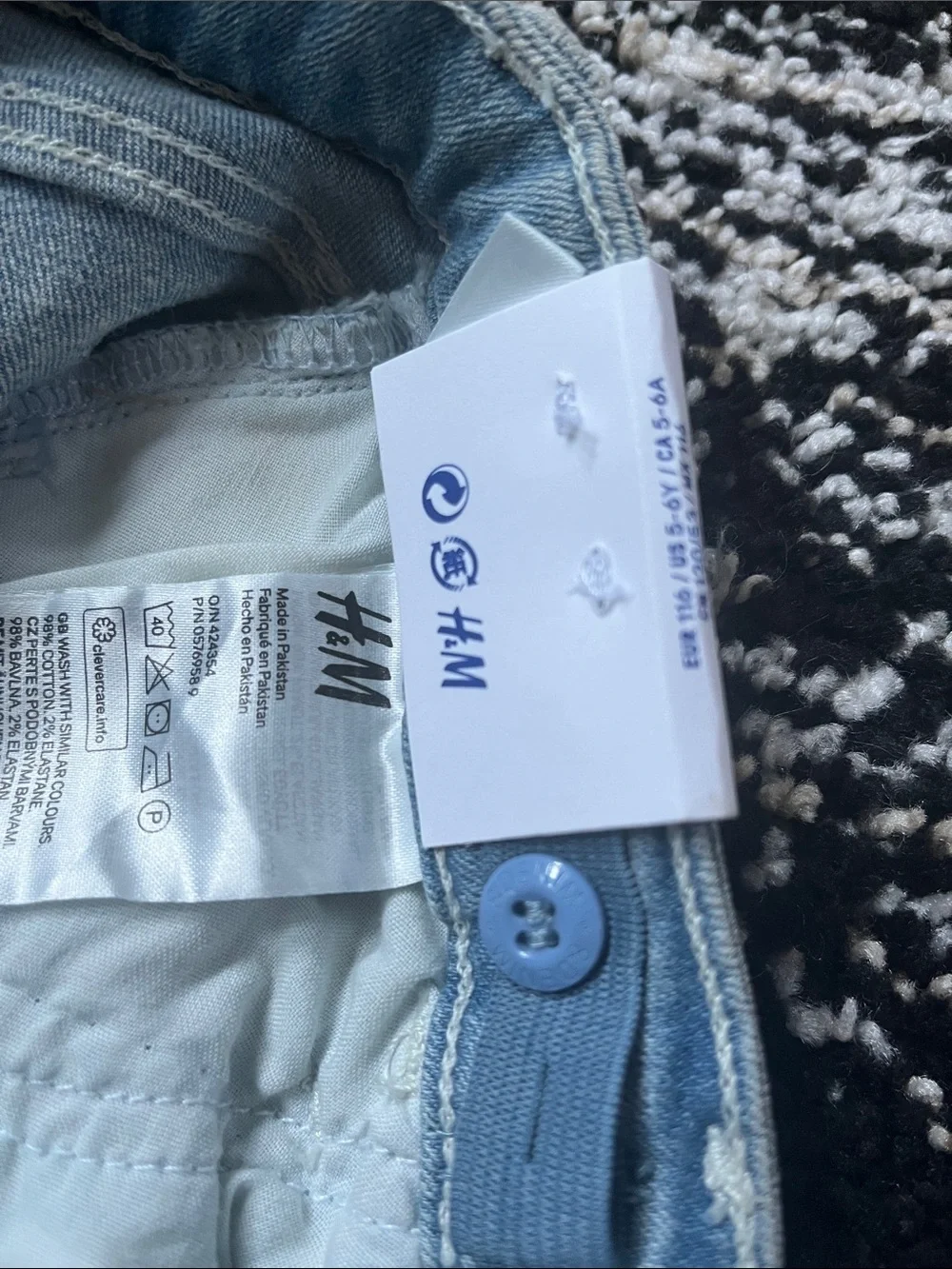 H&M Light Blue Distressed Denim Shorts